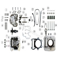 1-ste zylinderkopf komplett fur quad shineray 300ste - 300st-4e (alu)