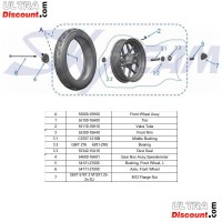 55000-16h00 radachse komplett vorn fur monkey und gorilla 50 ccm bis 125 ccm (215mm)