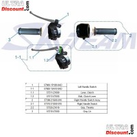 57600-17h20-0ad lenkerschalter links fur dax 50 ccm bis 125 ccm - schwarz und alu