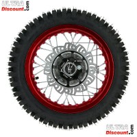 roue-arriere-12-complete-rouge-pour-dirt-bike-agb27-ultra-1259bis * rad hinten 12, rot, (spikes 12 mm) fur dirt bike agb27