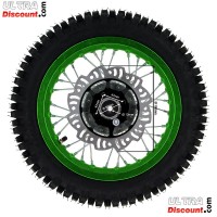 roue-arriere-12-complete-verte-pour-dirt-bike-agb27-ultra-1420bis * rad hinten 12, grun, (spikes 12 mm) fur dirt bike agb27