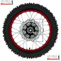 roue-avant-14-complete-rouge-pour-dirt-bike-agb27-ultra-1260bis rad vorn 14, rot, spikes 10 mm, fur dirt bike agb27