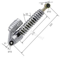 ultra-1299781574_bis stodampfer vorn mit gasdruck 200 ccm stiie-b (schwarz-grau , 320 mm)