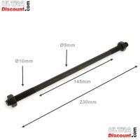 ultra-140-x-bis2 achse hinterrad 10x230mm + muttern amerikanischer schritt fur pocket bike