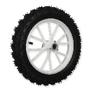 * Komplettes Hinterrad Wei fr Pocket bike cross (10'', Typ 2)
