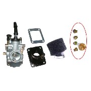 Vergaser 19 + Dsen + Filter (schwarz) fr Pocket Polini 911