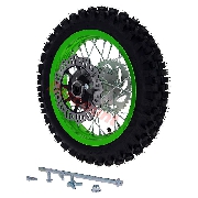* Rad hinten 12'', grün, (Spikes 12 mm) für dirt bike AGB27