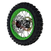 Rad hinten komplett 12', grün, für dirt bike AGB29