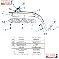 trex-14300-22h50 auspuff fur t-rex 125ccm euro4
