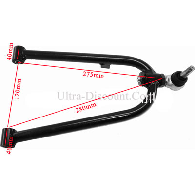 triangle-suspension-superieur-droit-stiie_bis querlenker oben, rechts, fur quad 200 ccm stiie (280mm)